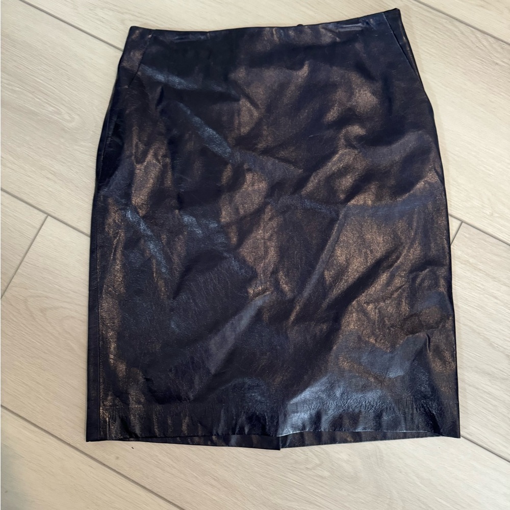 Theory navy leather pencil skirt size 0